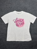 Drink Wine Graphic T-Shirt White Unisex Size L 100% Cotton