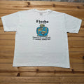 Vintage 90s Fische German Pisces Astrology Zodiac Horoscope Graphic T-Shirt 2XL Image 1 of 4