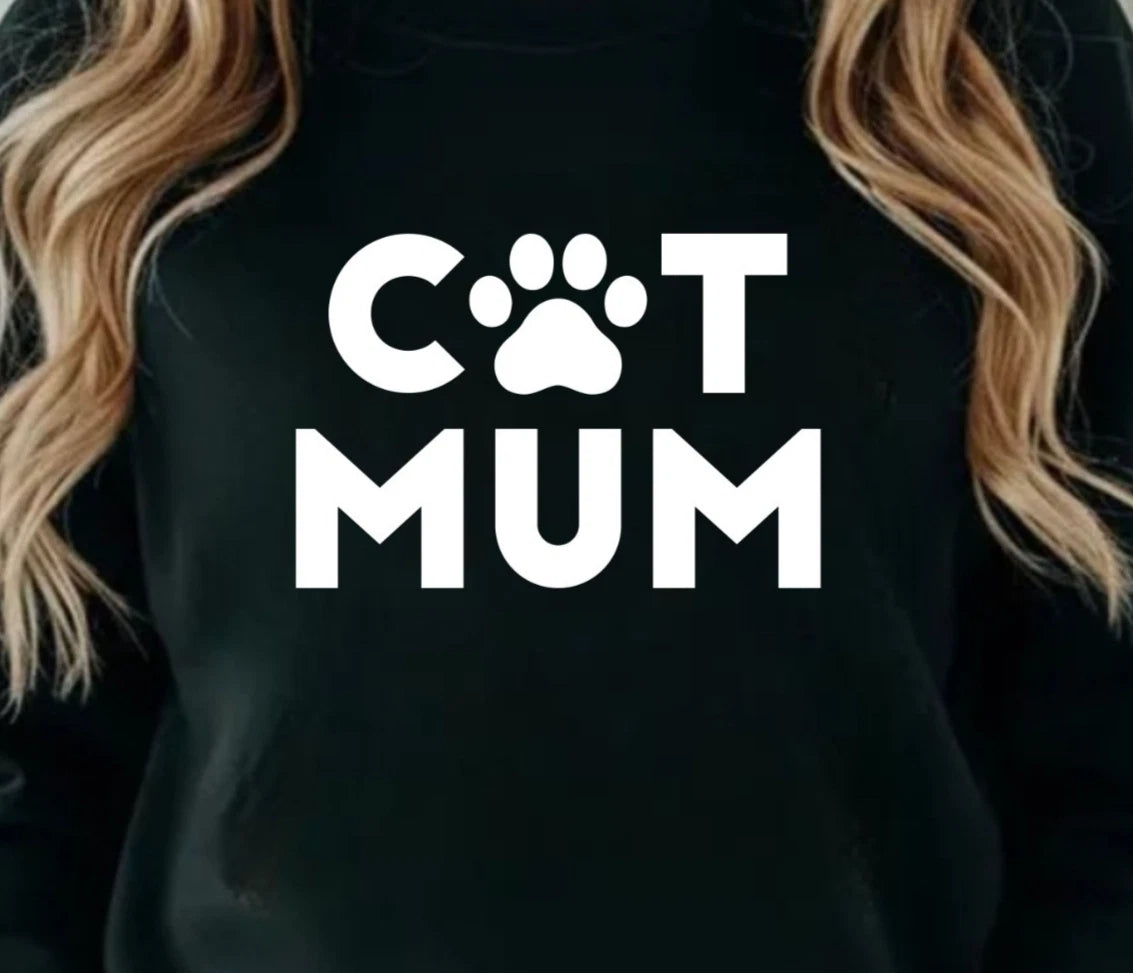 Cat Mum Cute Paw Mother’s Day Jumper - Funny Pet Cat Lover Minimalist Pullover