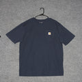 Carhartt T Shirt Mens L Navy Blue Loose Fit Workwear Pocket Durable Heavy Duty