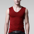 Men Ice Silk Vest Sleeveless V-Neck Tank Top Underwear Seamless T Shirt ✹