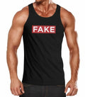 Mens Tank Top Fake Lettering Parody Hoax Red Bar Fashion Street Style