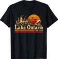 Lake Ontario Est 1615 Retro Sunset Vintage Great Lakes T-Shirt