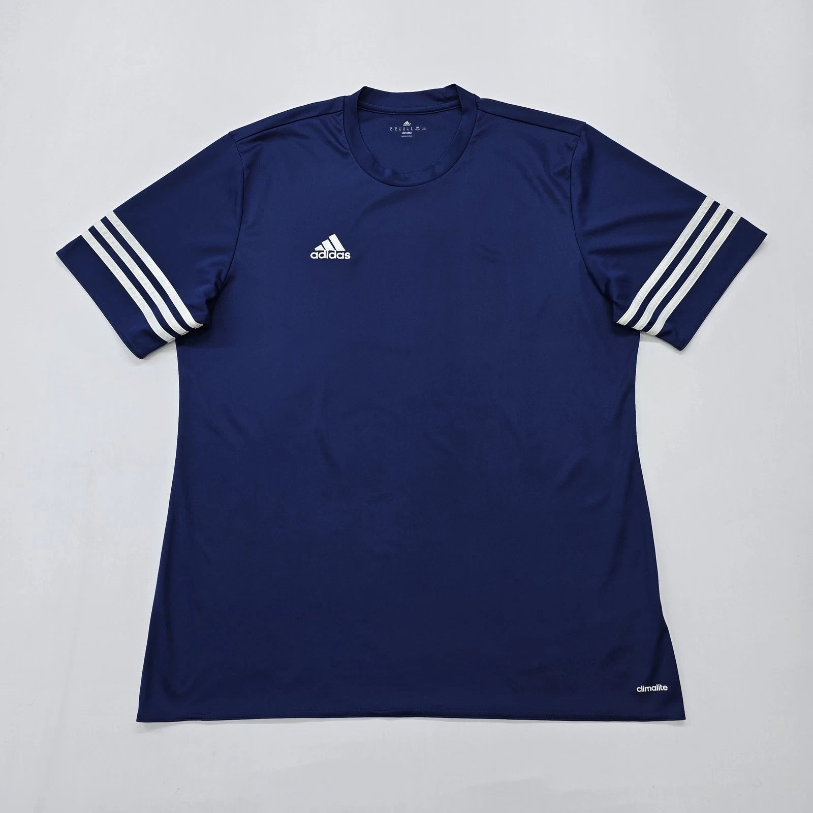 Adidas Men Navy Climalite Three-Stripe T-Shirt Size XL Condition New