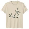 Elegant Minimalist Botanical Vine Flourish T-Shirt Line Art Nature