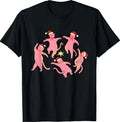 Funny Christmas Cats Dancing in Santa Hats for Cat Lovers T-Shirt