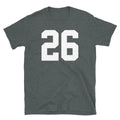 Team Uniform Jersey Number 26 Birthday Varsity Short-Sleeve Unisex T-Shirt