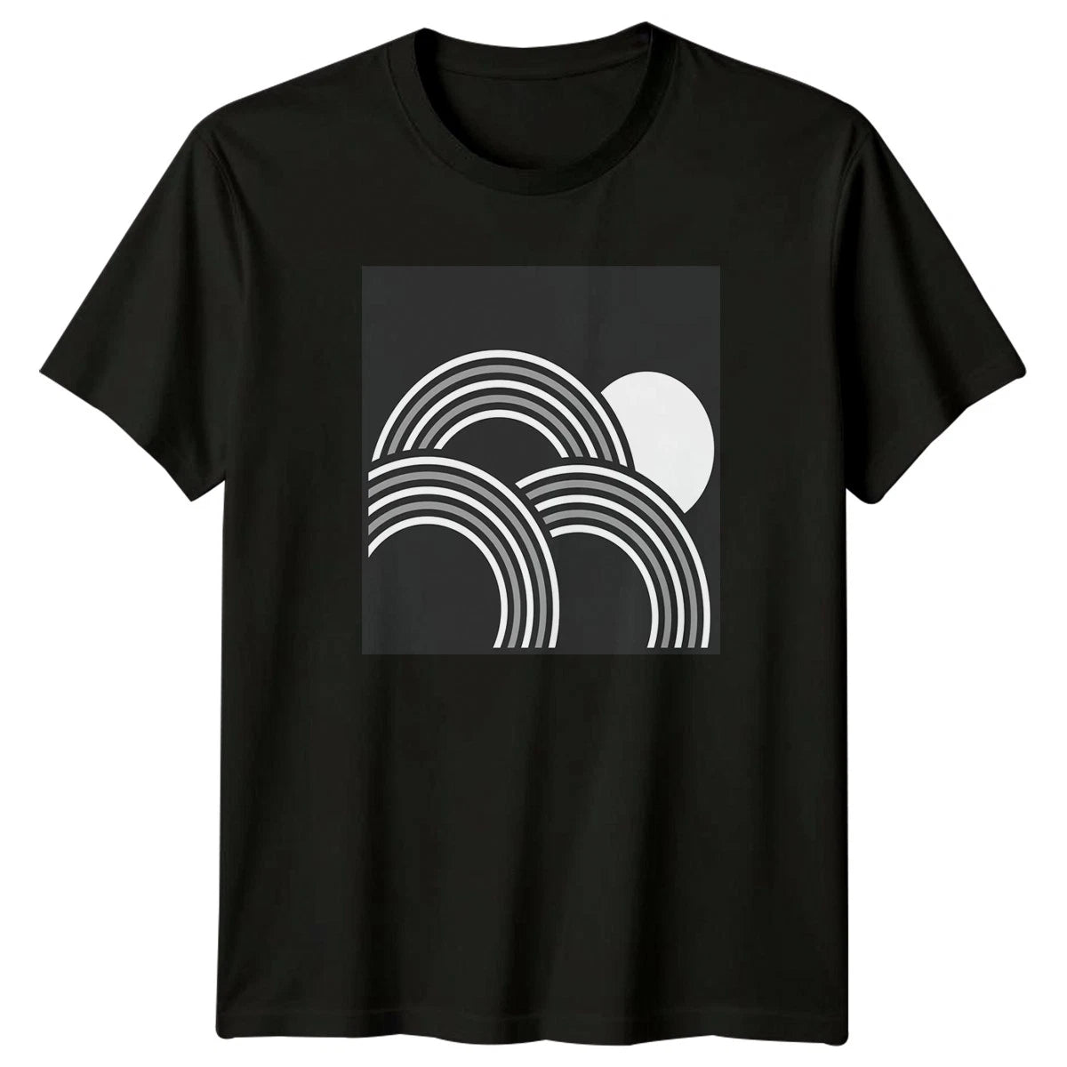 Abstract Retro Geometric Rainbow T-Shirt Retro Rainbow Abstract Art Birthday
