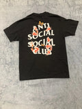 Anti Social Social Club Men's M Black KKoch Butterfly Flower Logo T-Shirt USA