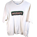 MARKET Men's Hedges T-Shirt Size Large Ecru Off-White Streetwear Floral Cotton