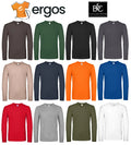 B&C Men's Solid Color Long Sleeve 100% Cotton Crew Neck Knit T-Shirt BCTU05T