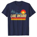 Lake Ontario Retro Sunset Great Lakes Nature T-Shirt Size S-5XL