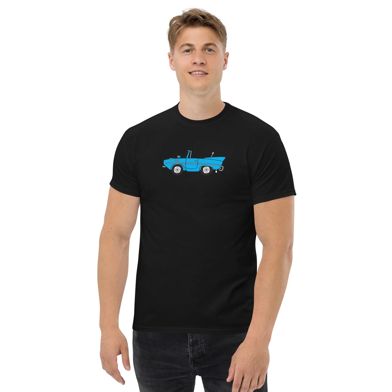 Light Blue Amphicar Cartoon Drawing Unisex Classic T-Shirt