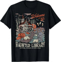 Vintage Salem Haunted Library Halloween Book Lover T-Shirt
