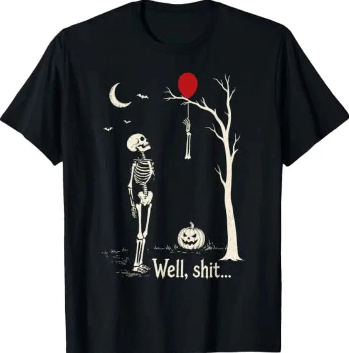 Skeleton Lost Balloon Well Sh*t Funny Halloween Costume T-Shirt