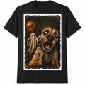 Scared Border Terrier Halloween Ghost Vintage Dog Mom Dad Gift T-Shirt
