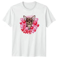 Cute Chihuahua Dog Love Heart Womens T-Shirt Dog Mom Pet Apparel