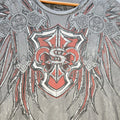 Sinister Cross Wing Grunge Cyber Y2K Style T-Shirt Short Sleeve Size Xlarge