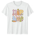 Hop Hop Womens T-Shirt Groovy Bunny Easter Holiday Easter Gift For Her