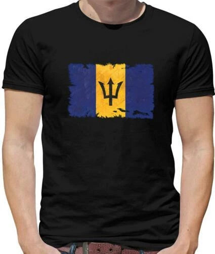 Barbade Grunge Flag Mens T-Shirt - Caribbean - Bridgetown - Country - Flags