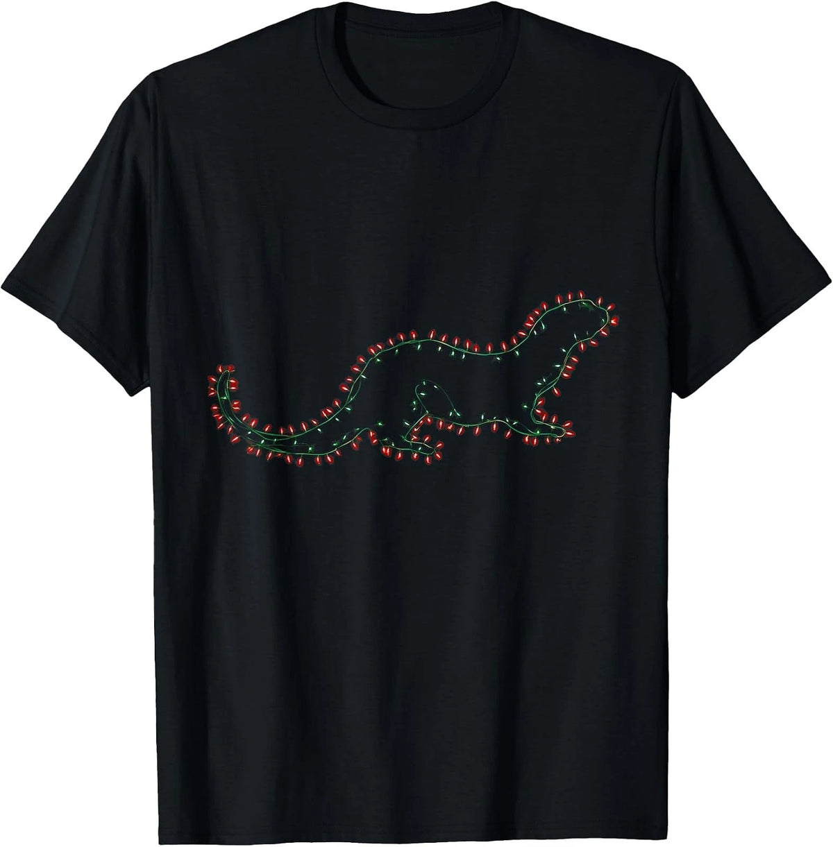 Cute Otter Christmas Lights Festive Holiday T-Shirt for Animal Lovers