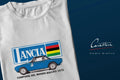 1972 LANCIA FULVIA WORLD RALLY RALLIES CHAMPION CAR JERSEY T-SHIRT blue