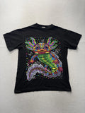 Vision Shirt Mens Large Black Psychedelic Axolotl Graphic Tee Double Sided