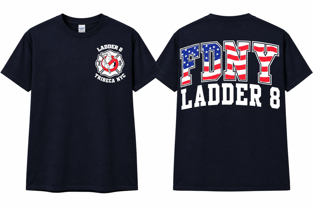 FDNY Hook Ladder 8 Ghostbusters Firefighter Graphic T Shirt