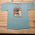 Vintage 90s Chattooga River Legend Kayak Rafting Kokopelli Graphic T-Shirt XL