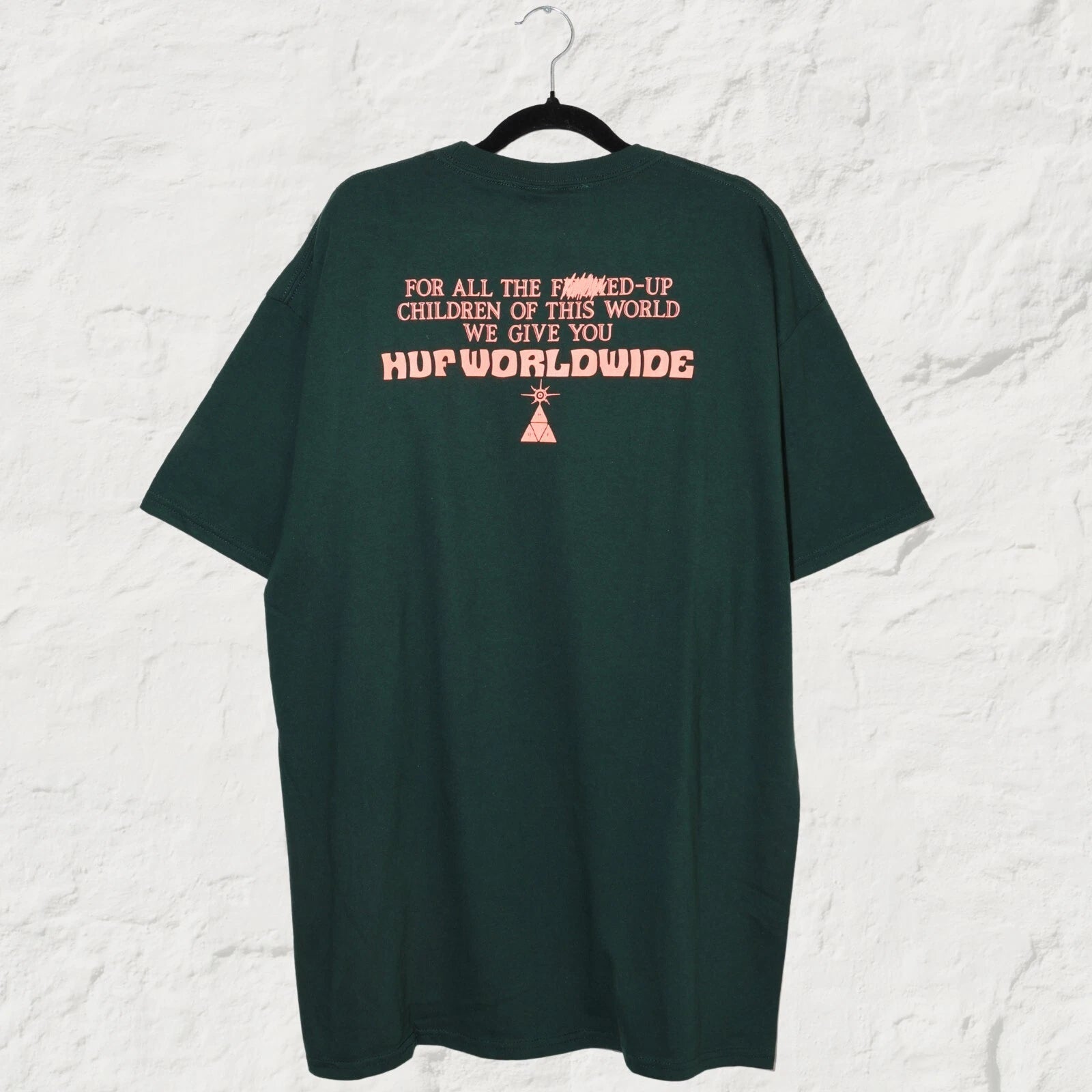 HUF We Give You Graphic T Shirt Dark Green Skate Streetwear Tee XL