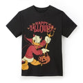 Duck Happy Halloween T-Shirt Devil Vampire Graphic Tee Black