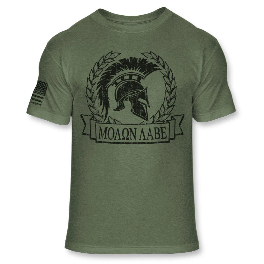 Spartan Warrior Helmet T-Shirt  Molon Labe Shirt - Soft Blend T-Shirt - A207