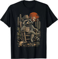 Humorous Raccoon Cowboy T-Shirt - Wild West Style for Fun Lovers