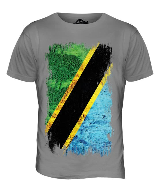 TANZANIA GRUNGE FLAG MENS T SHIRT TEE SHIRT XS S M L XL 2XL 3XL 4XL 5XL