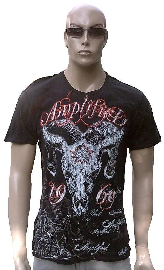 Cool Amplified SAINT&SINNERS RAM Rock Star Vintage Strass Naht Out T-Shirt S 48