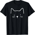 Minimalist Cat Mom Cat Dad Gifts Men Kids Women Funny Cat T-Shirt