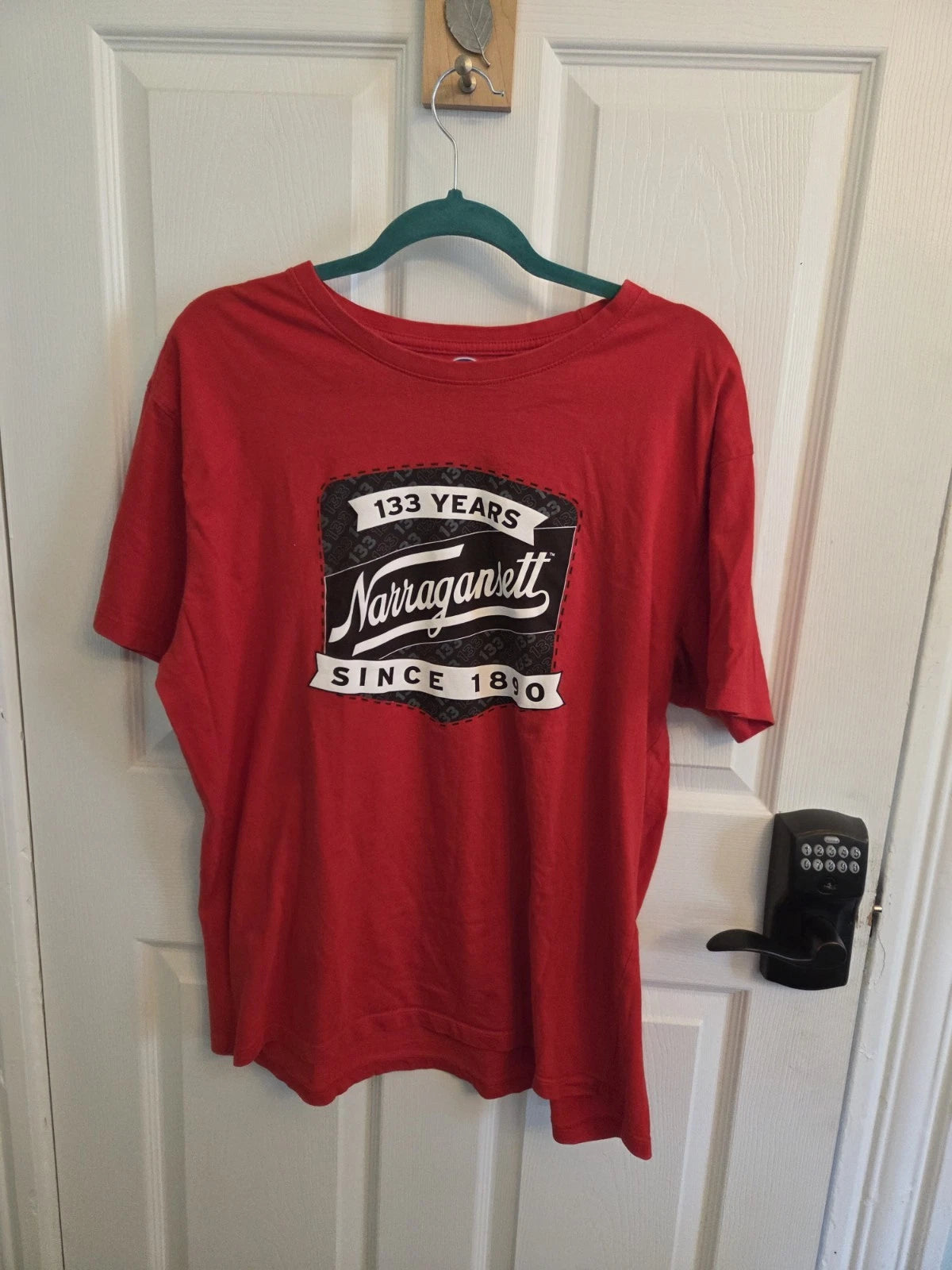 EUC Shirt Narragansett Beer Logo T-Shirt Funny American Usa Unisex Size XL Red