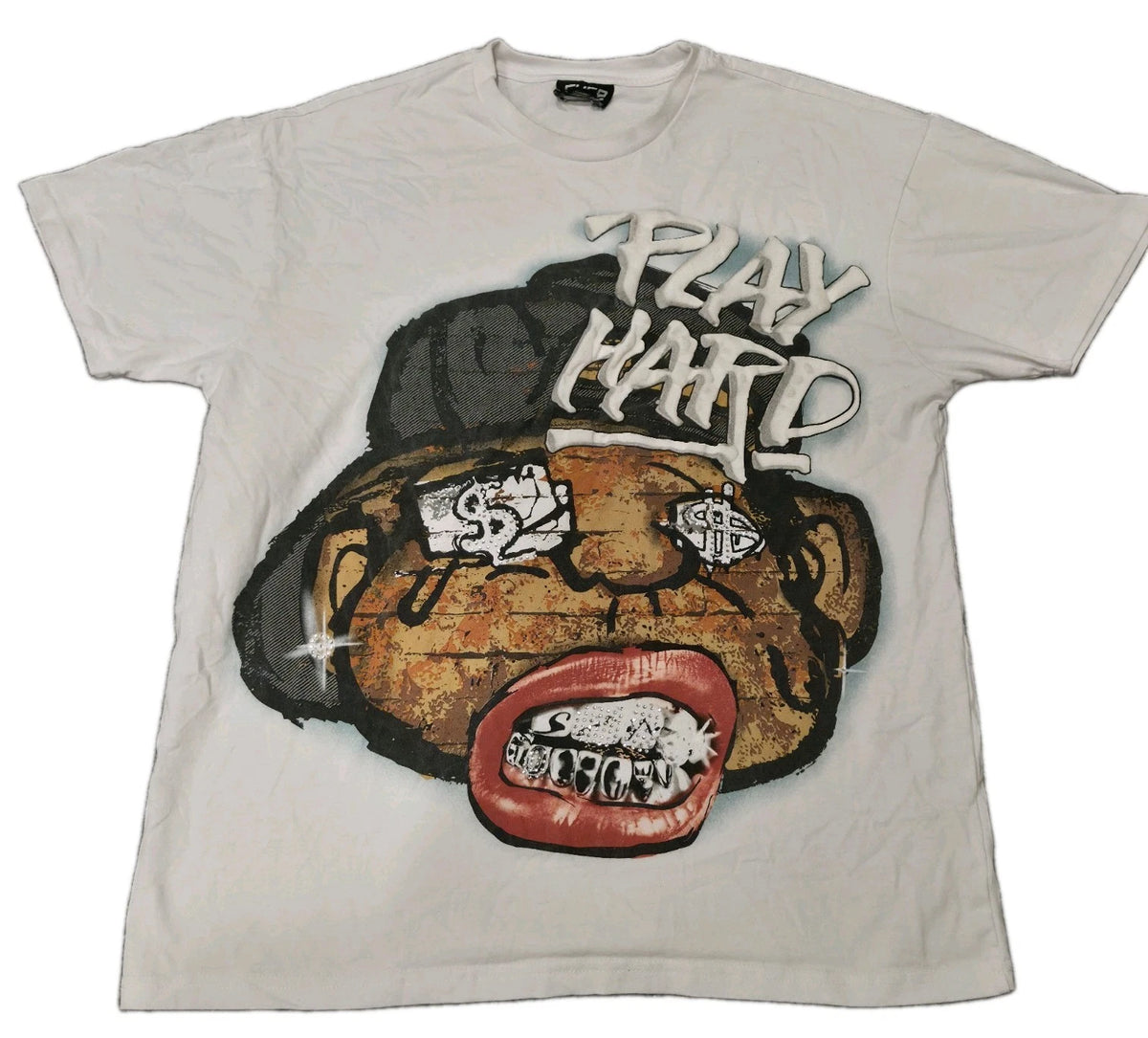 Cartoon Character Mens Y2K Graphic T Shirt Streetwear Cotton T-Shirt Size XL
