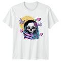 Kawaii Pastel Goth Spooky Skull Womens T-Shirt Egirl Aesthetic Gothic Fashion