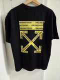 Off Wht Do Not Cross Temperature Black T-Shirt Regular Fit S/M/L/XL T41