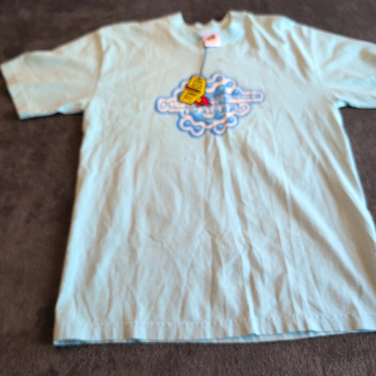 Insomniac Rhythm Therapy Graphic T-Shirt Light Blue Made in USA Mens M NWT