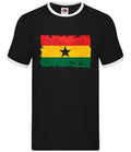 Ghana Grunge Style Flag - Mens Ringer - Ghanaian Country Travel Flags
