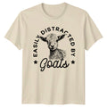 Easily Distracted By Goats Farm T-Shirt, Cute Goat Graphic Tee