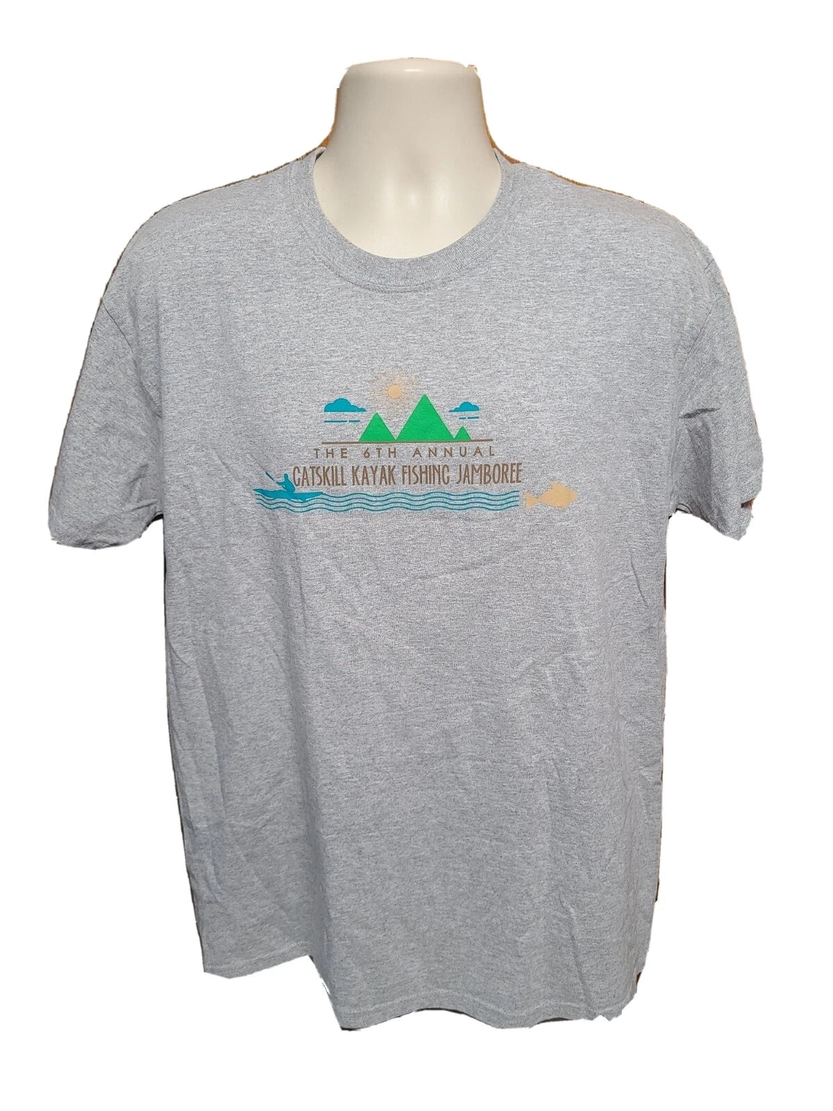 The 6th Annual Catskill Kayak Fishing Jamboree Adult Large Gray TShirt