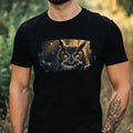 Mens Owl Anime Style Print Cotton T-Shirt Size XS to 5XL