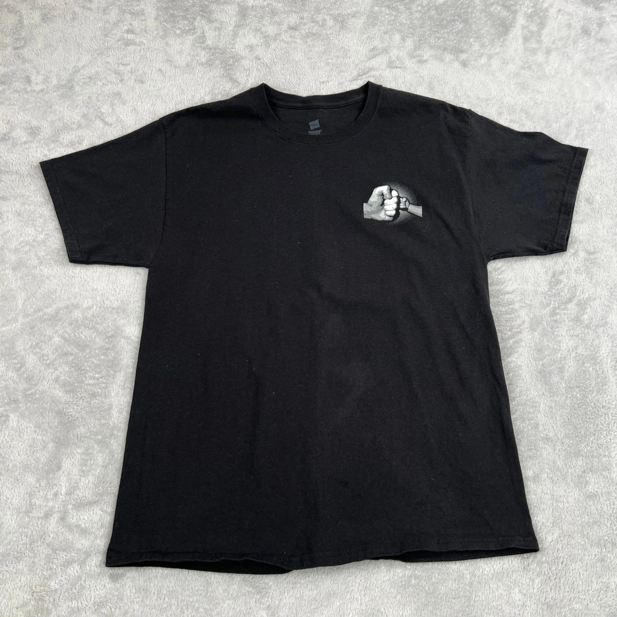 Papa & Grandson Fist Bump Graphic T-Shirt L Black Men Best Friends For Life