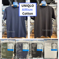 UNIQLO AIRism Cotton Crew-Neck T-Shirt Black White Gray Navy S~4XL MEN New Japan