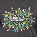 Vintage Lighting Engineer Shirt Mens Large Black Christmas Lights Funny Graphic