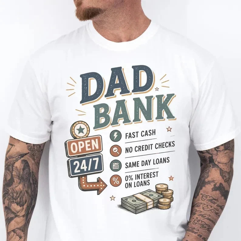 Comfort Colors Funny Dad Shirt, Dad Bank Shirt Gift Funny Dad Joke For Dad S-5XL