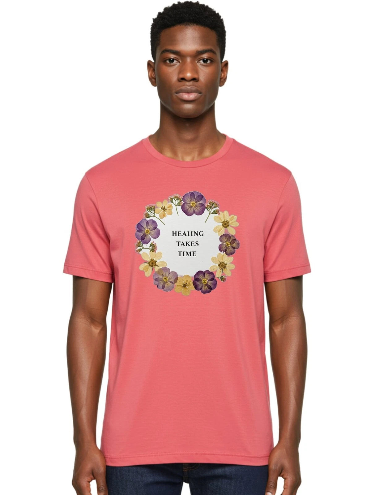 Healing-Takes-Time-5 Mens Graphic Tee, 100% Cotton, Casual Summer Wear